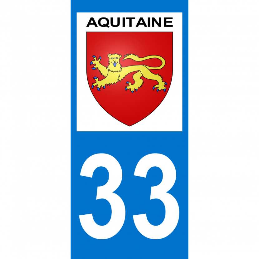 Autocollant Plaque Immatriculation Nouvelle-Aquitaine - Dimensions Officielles 4.5x9.8 Cm, Résistant Lavage Haute Pression - Lot De 2, Fabriqué En France