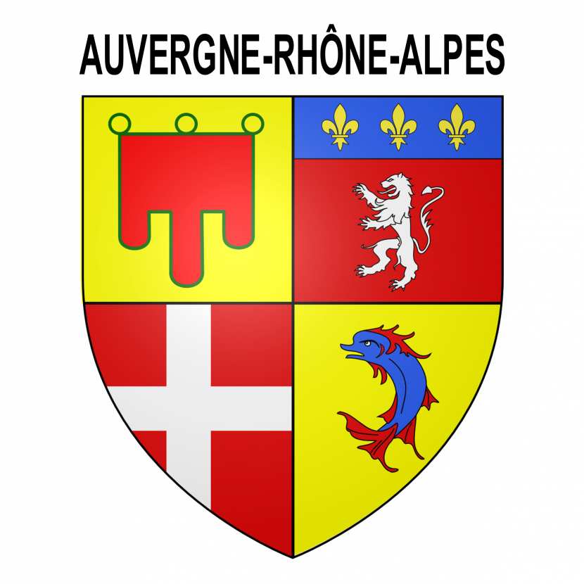 Auvergne Rhone Alpes Solidaire Blason Auvergne-Rhône-Alpes autocollant pour plaque d'immatriculation