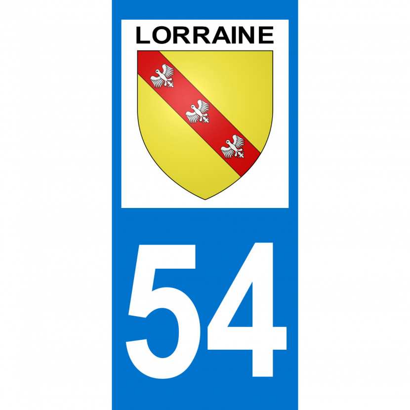 Nummernschild-Aufkleber Departement 54 – Meurthe-et-Moselle/Lothringen