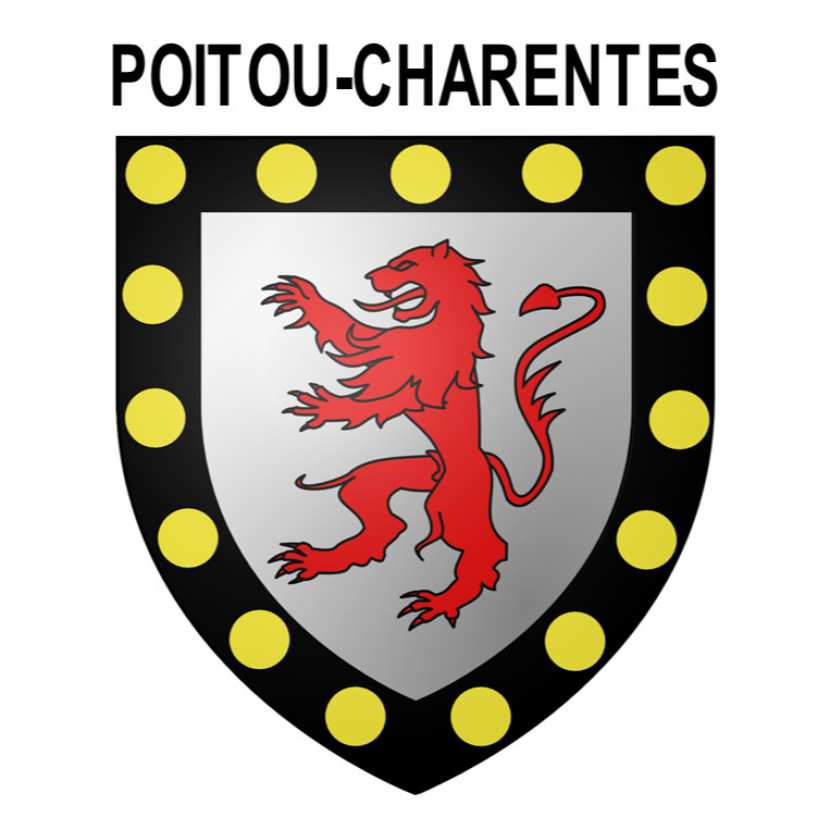 Blason PoitouCharentes autocollant pour plaque d'immatriculation